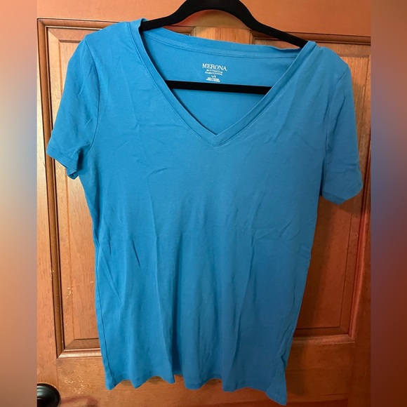 Blue Cotton Short Sleeve T-shirt - Picture 1 of 3